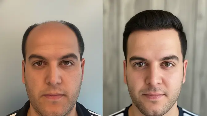 Before and after hair transplant result 13
