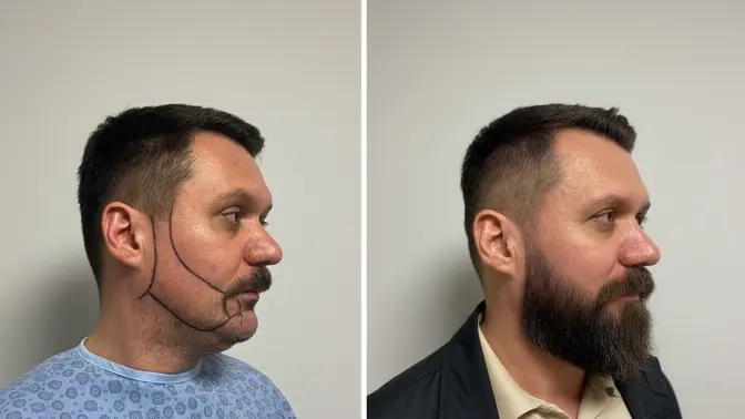 Before and after hair transplant result 7